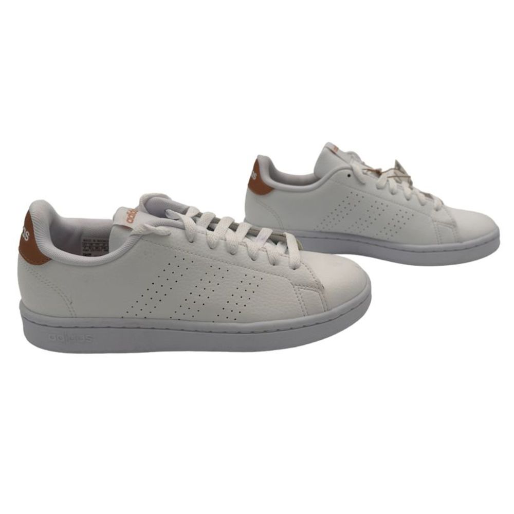adidas Advantage Sneaker White/White/Copper Metallic US Women's Size 7 - Picture 5 of 8